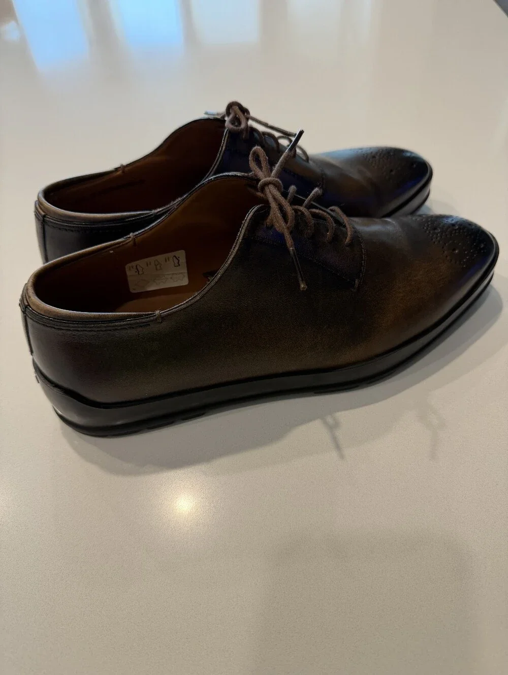 Bally Brown Leather Brogue Oxford Shoes - Brown
